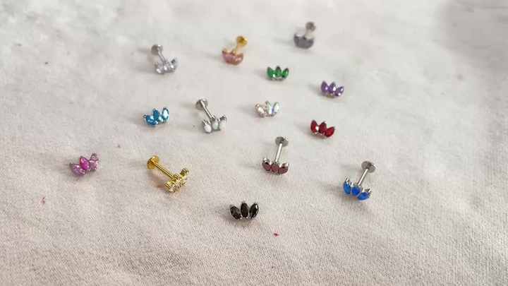 Wholesale 16g Titanium Cz Stud Earrings Set For Women Girls