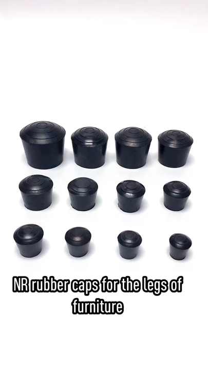 18mm Black Rubber Leg Tips Protect Your Furniture