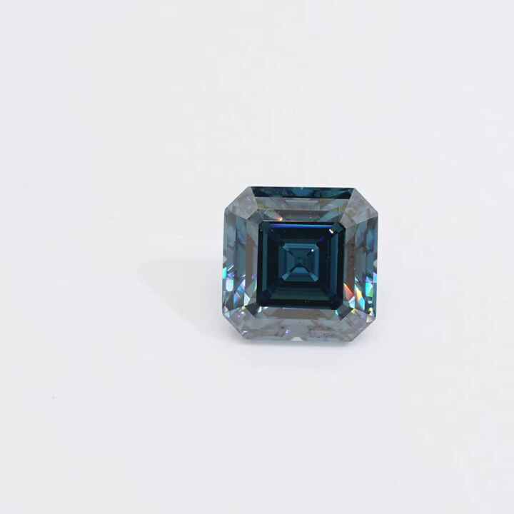 Sapphire Loose Moissanite Asscher Cut Sapphire Blue Gemstone Loose