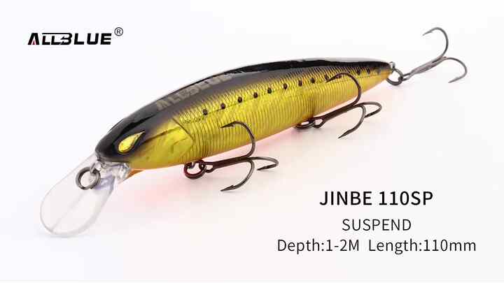 ALLBLUE JINBE 110SP Rolling Jerkbait Minnow Unique Lip Bass Pike