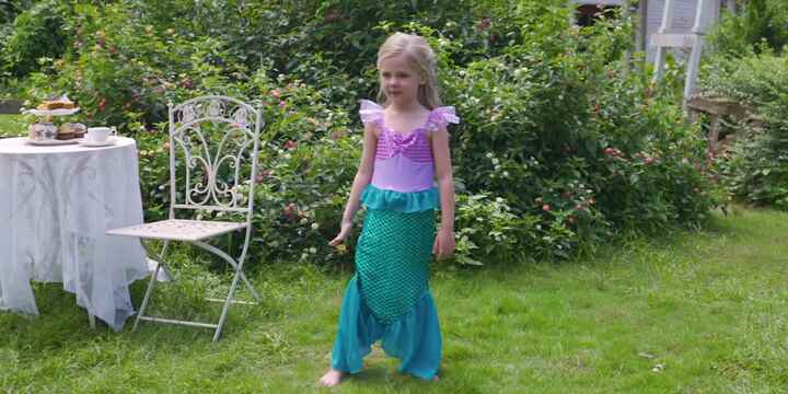 Girls Little Mermaid Ariel Princess Girl Dress Cosplay Costumes Kids  Mermaid Dress up Sets With Wig Children Halloween Clothes