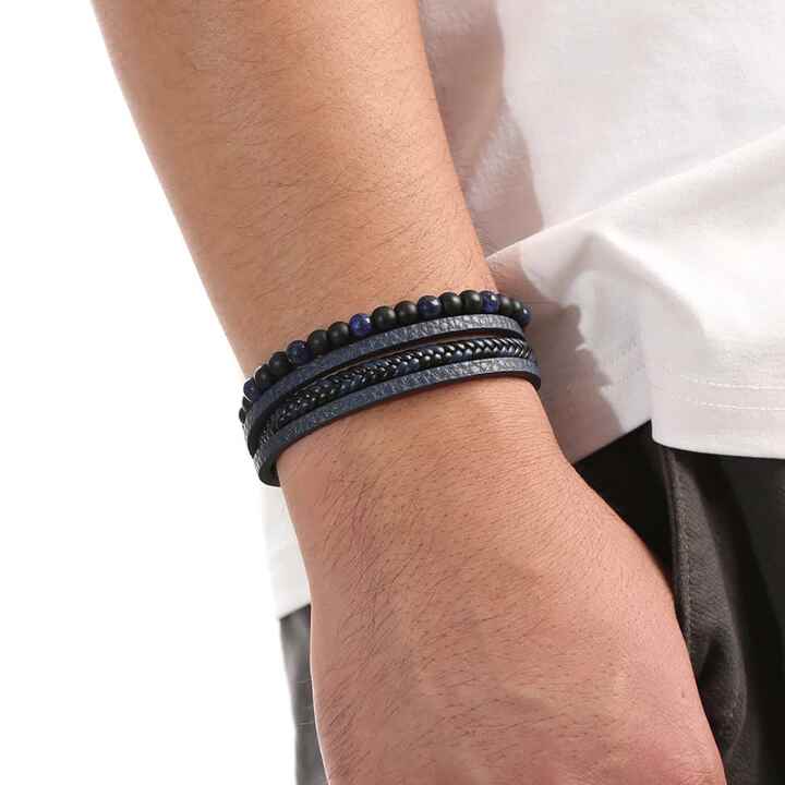 SEPT Factory Cheap Stainless Steel Leather Bracelet With Alloy Clasp for  Men Handmade Multilayer Rope Braided Men's Bracelets
