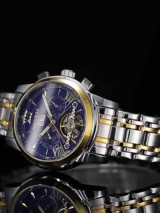 Luxury Stainless Steel Skeleton Mechanical Watch For Men Oem