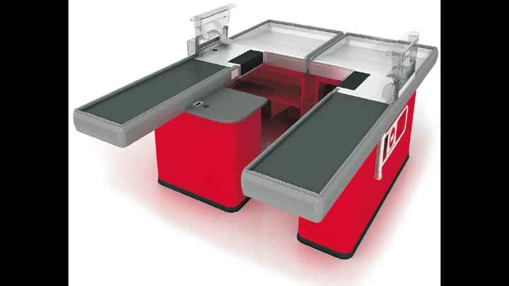 高速自動レジカウンターステンレス鋼電気レジスーパーマーケット