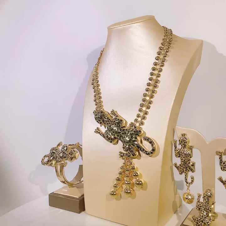 YAZILIND 3-Piece Leopard Jewelry Set – Bracelet, Earrings & Necklace For Women - View #5