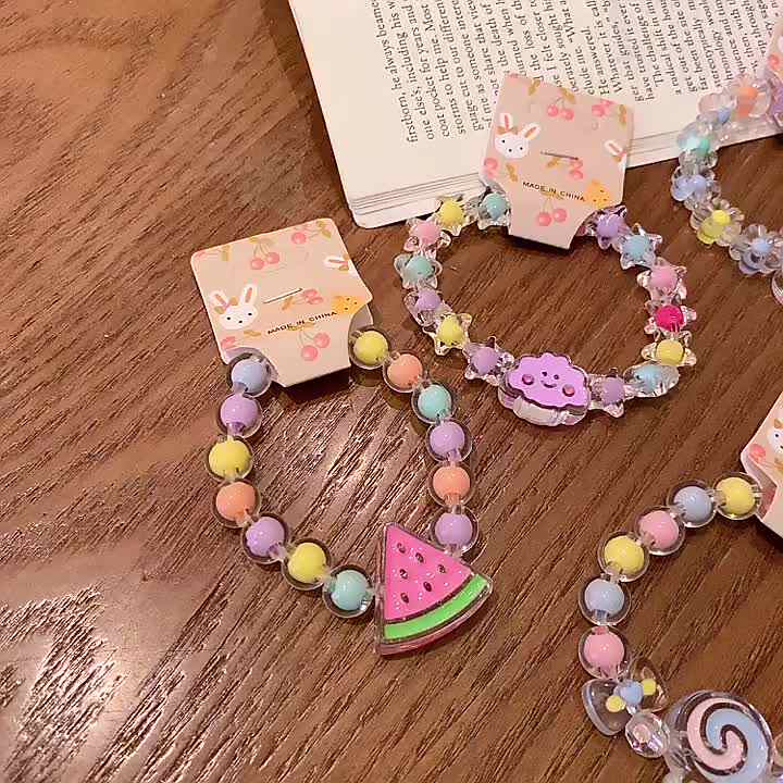Candy Color Beads Kids Bracelet Friendship Fun Jewelry