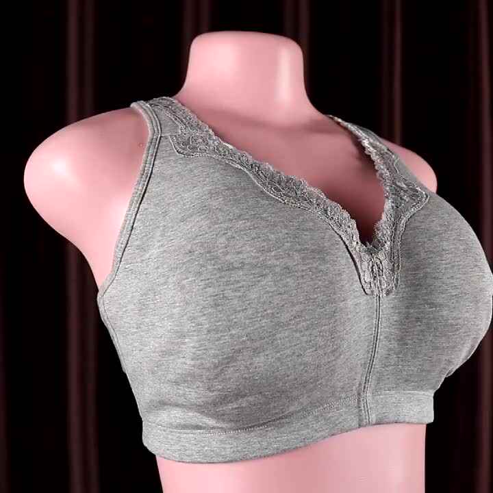 Full Coverage Ultra Thin Unlined Cotton Underwear Wireless Minimizer  Bralette Cup B C D E F 90 100 110 115 Women Big Size Bra