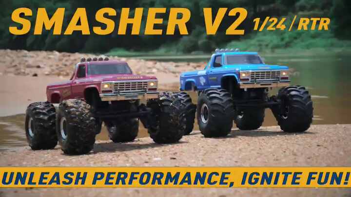 FMS 1/24 FCX24 マックススマッシャーV2 ハイローラー ツースピード