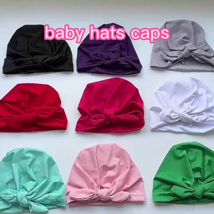BELLEWORLD Flower Pearl Soft Cotton Kids Beanie Hats for Newborn