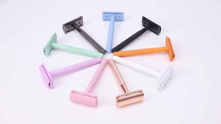 woman rose gold butterfly head double edge safety shaving razor