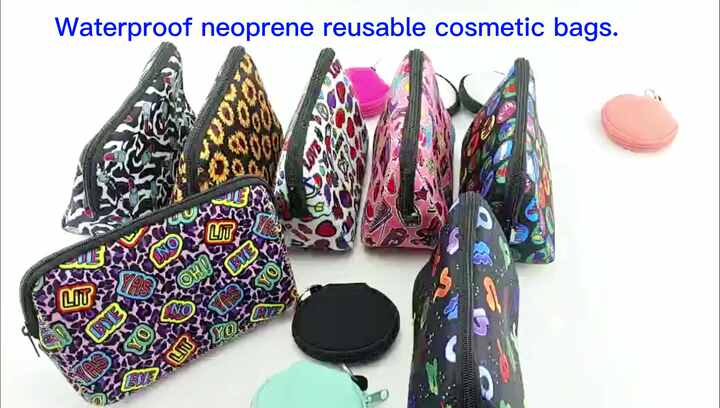 Sublimation Custom Logo Cosmetic Bag Neoprene Makeup Bag Cosmetic