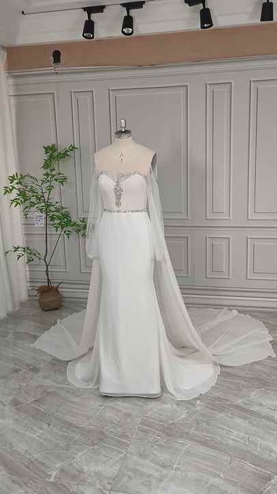 sachin and babi light blue dress 100% Real Photos High Quality Chiffon Sheath Long Train Wedding Dress  Elegant Women Backless Bridal Gown With Crystal Beading