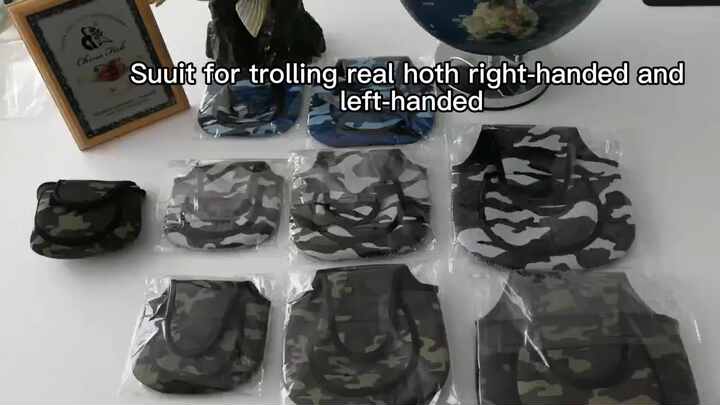 camo fishing lure covers JK S M L 3 Color Camouflage Durable Lure Protective Gear Cover Spinning  Fishing Reel Bag