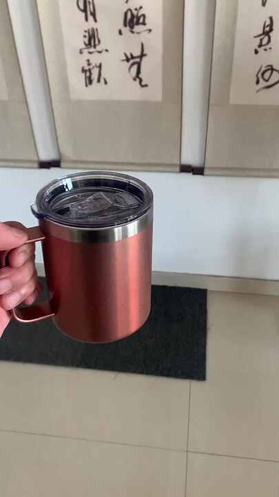 DD1951 24 Oz Stainless Steel Coffee Cup with Handle Lids