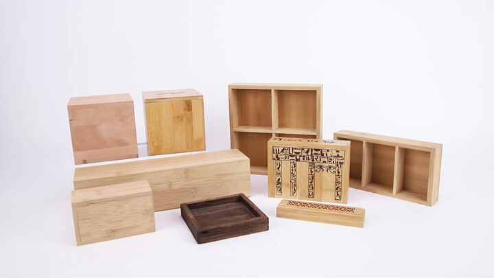 Custom Storage Gift Square Packaging Bamboo Wooden Box