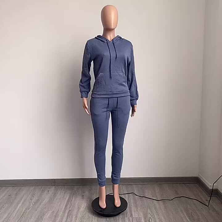 Women Jogging Suits Tracksuit for Women Blank Cotton Thick Women Sweatsuit  Set Tracksuit Fleece Sweatpants and Hoodie Set