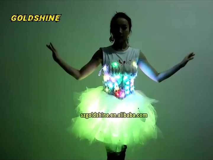Costume Lumineux LED Pour Femme, Jupe, échasses, Vêtements Colorés, Fluorescent, Danse, Performance, Costume De Scène Lumineux