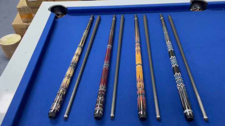 YFEN Stecca Da Biliardo In Fibra Di Carbonio – 147cm, Punta 12,5mm, Bassa Deflessione, Con Intarsi In Abalone E Prolunga