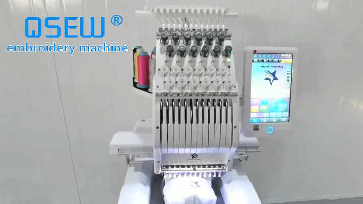 Qsew Qs-1201 Single Head Computerized Embroidery Machine For T