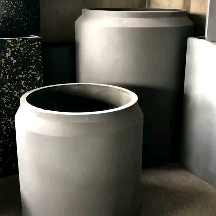 大きなグラスファイバー植木鉢ファイバーセメントプランター、ガーデン