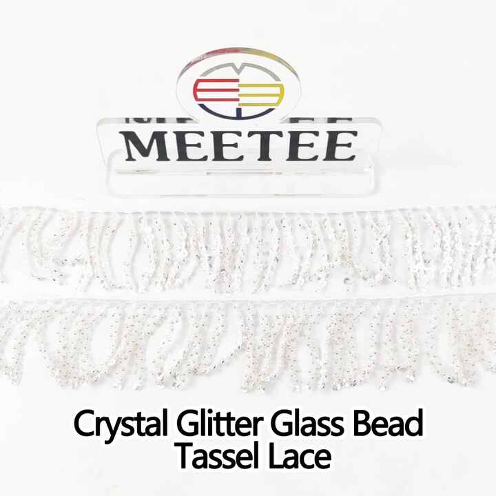 Meetee XP064 7cm DIY Clothes Laces Accessories Dress Crafts Decorative Bead  Tassel Lace Crystal Glitter Glass Bead Fringe