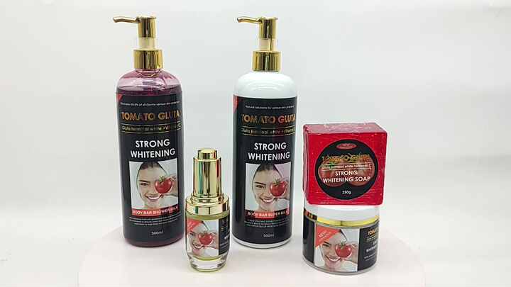 glutathione injection tomato gluta Private Label Facial Set Skin Care Face Products Whitening Tomato Gluta  Face Skin Care Set Vegan Organic Skincare Set Lightening