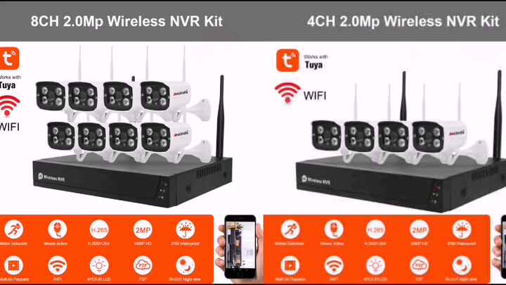 Anxinshi 4CH 2.0mp Wireless NVR IP Camera Kit for Home