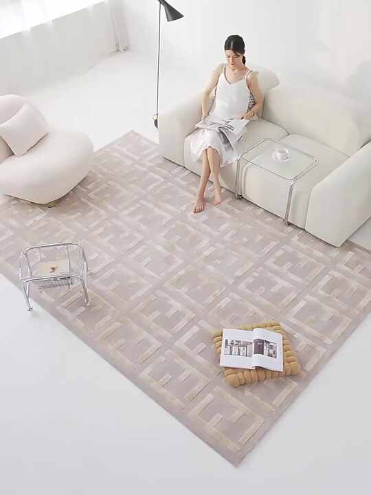 KBL Custom Good Wool Carpet Living Room Hand Tufted Handmade Viscose Bamboo  Silk Rug F for High End Residence Hotel