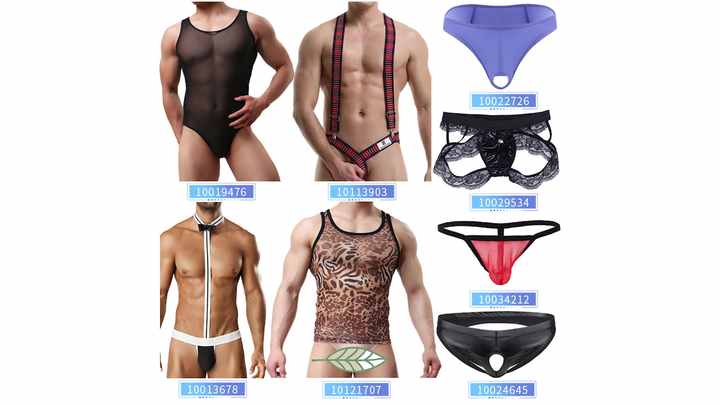 Mens Smooth Lingerie Bikini Thong Briefs with Bulge Pouch and Side Ties