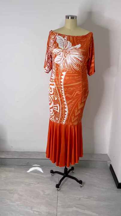 Low Price Wholesale Custom Papua New Guinea Off Shoulder Fishtail Mermaid  Dress Melanesia Pacific Design Maxi Bridesmaid Dresses