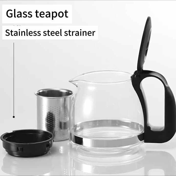 BAMBUS Portable Eco-Friendly Turkish Perfume Bottle with Infuser Strainer  Pyrex Teapot Set with Cup and Saucer