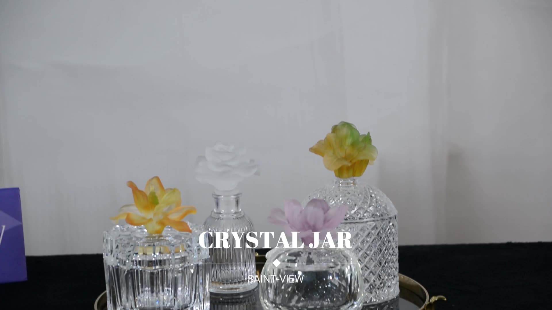 2022 Ramadan New Wholesale Bakhoor Burner Luxury Perfume Bottle Crystal Candy Jar