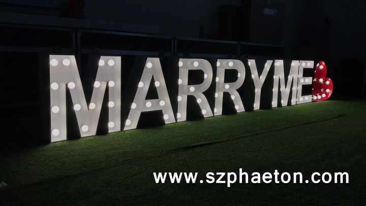 結婚プロポーズ用LED巨大「MARRY ME」「I DO」電光掲示板、結婚式