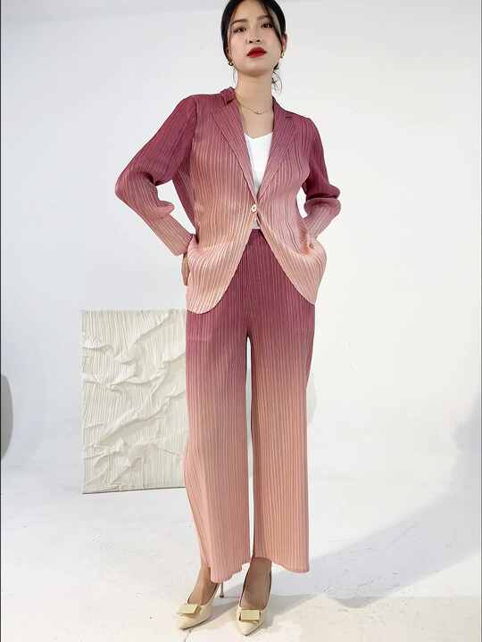 Miyake Series Suit Latest Design Two-Piece Set for Office