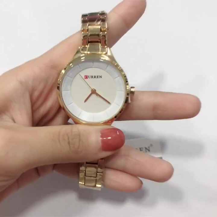 Curren 9015 Luxury Stainless Steel Quartz Watch For Women Oem