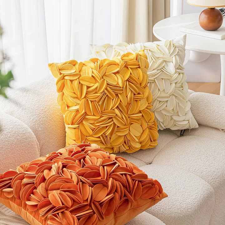 Decorative Cushions 3d Pillow Cover Handmade 3D Flower Accent