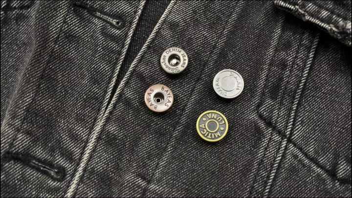 Factory Price Embossed Design Rivets Custom Logo Zinc Alloy Denim Button  Metal Jeans Button for Jeans