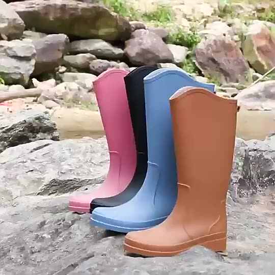 Waterproof Women's Rubber Rain Boots, Anti-slip Outdoor Shoes
