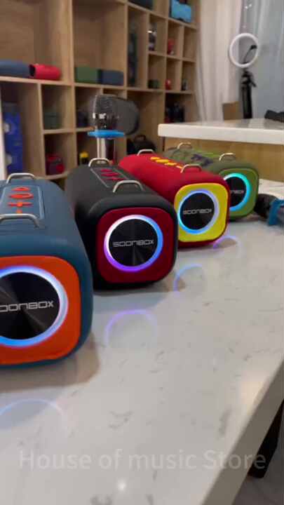 Soonbox S9200 Small Speakers Bass Blue Tooth Outdoor 80W High Power  Wireless Speaker With Microphone Sound for Karaoke