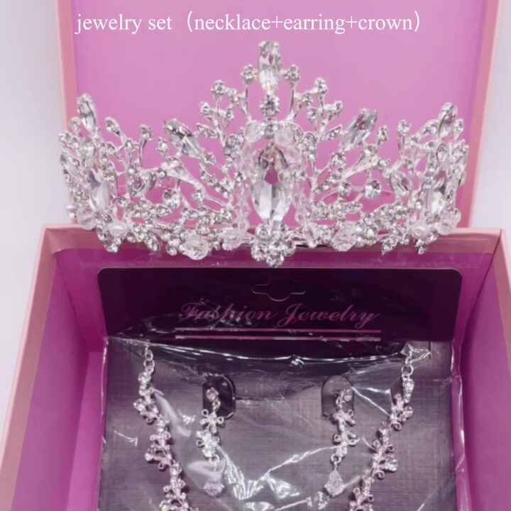 HaHaGirl Rhinestone Jewelry Set (Necklace, Bracelet, Earrings) | Infinity Design, Glass Stones - View #7