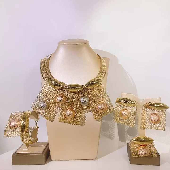 Zhuerrui Dubai Set Bridal Wedding Jewelry Set Hot Trend 24k Gold