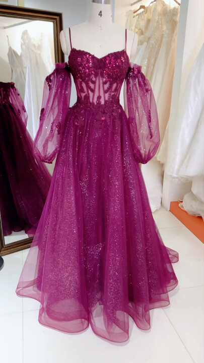 mother of the bride burgundy dress WEDTREND woman Elegant Burgundy Mother of the Bride Dress With Beading  A-line Boat Neck Formal Dress