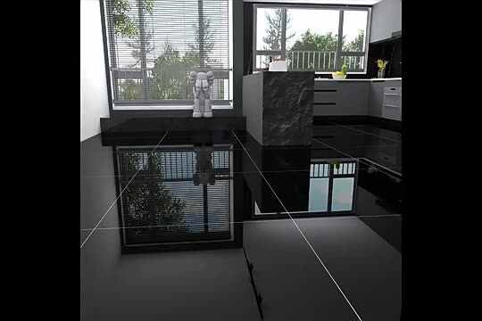 World Wave Super Black Ceramic Floor Tiles - Durable & Stylish