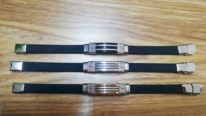 Gleamart Men's Black Titanium Steel & Silicone Bracelet - Simple Style, Adjustable, Gift For Dad, Husband, Friends - View #10