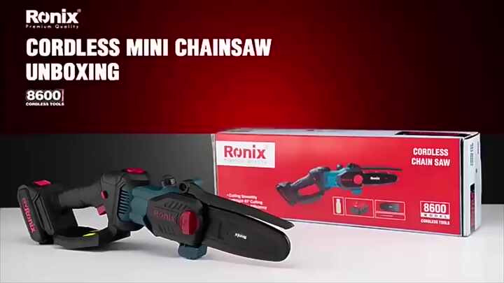Ronix Cordless Chain Saw High Quality 20V Electric Mini Chainsaw