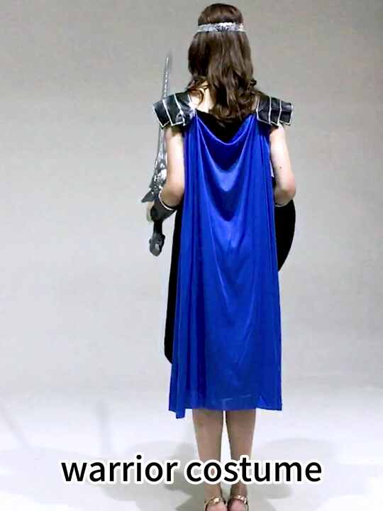 blue warrior dress Viking Dress in Natural Cotton with Blue Trim
