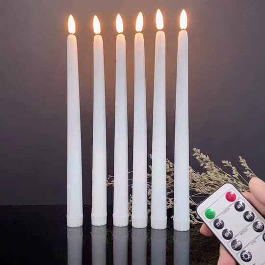 Yeelida Candele a LED senza fiamma di grandi dimensioni a 3 stoppini 15x15cm con telecomando e funzione timer, candele di cera reale avorio sfarfallanti a batteria