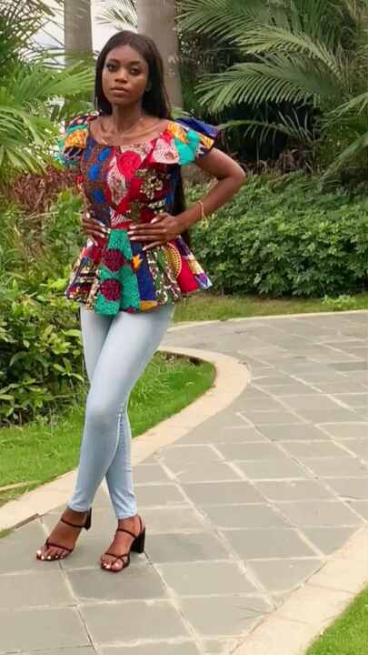 High Quality 100% Cotton Ankara Style Women Top Mix Wax