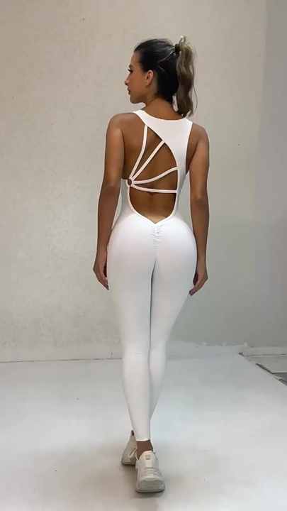 Custom Logo Workout Activewear One Piece Sports Jumpsuits Nylon Spandex  Sportswear Gym Fitness Wear Yoga Bodysuit Romper