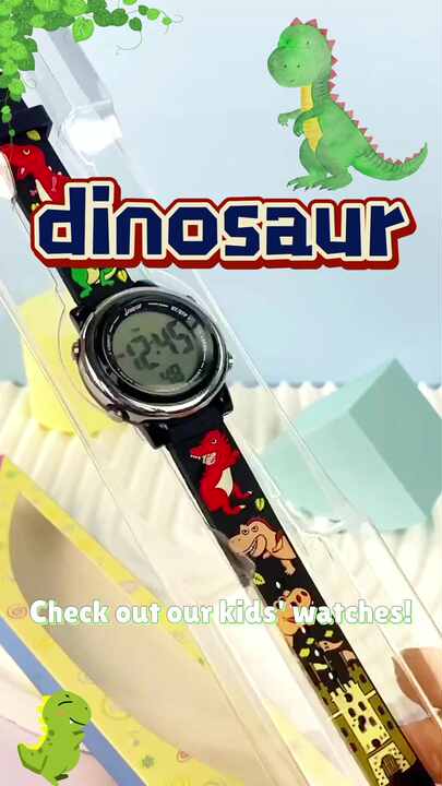 JNEW 3D Cartoon Color LED PC Girls Watches Kids Boys Watch